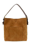 Hobo Faux Suede Bag Toffee w/ Coffee Handle