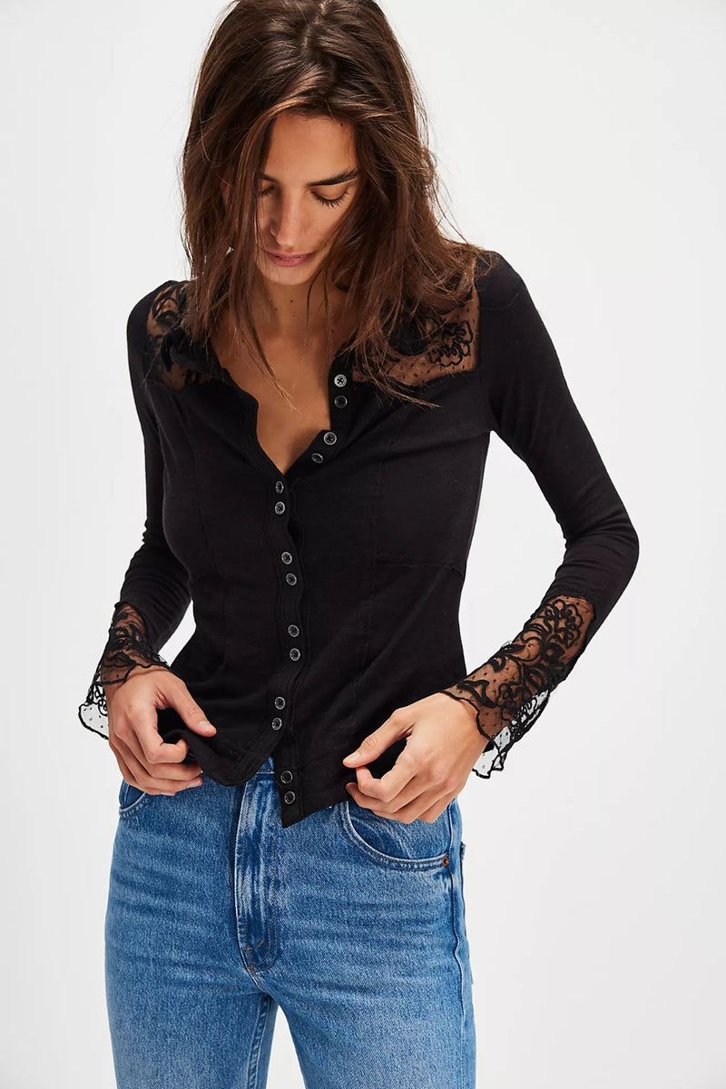 Free People Rosebud Cuff - Black