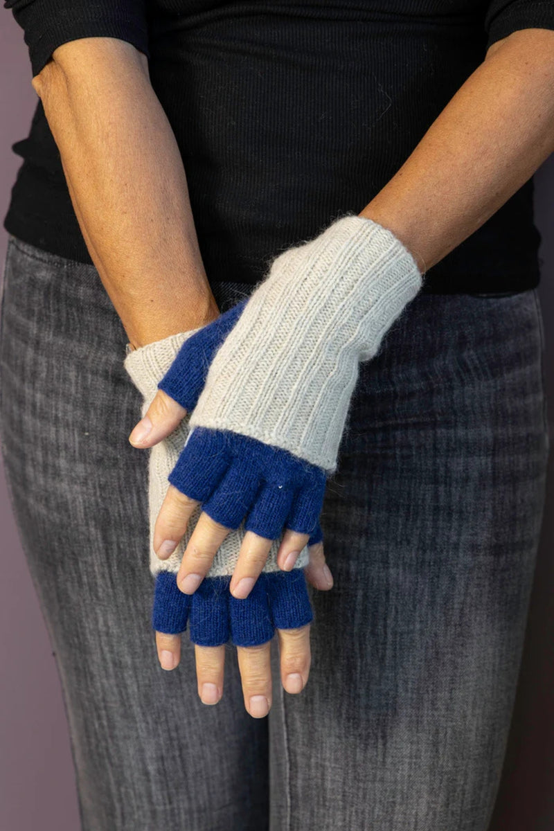 Wool + Angora Knitted Fingerless. Extending Cuff