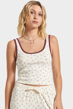 Brixton Off Duty A-Tank - Floral Pointelle