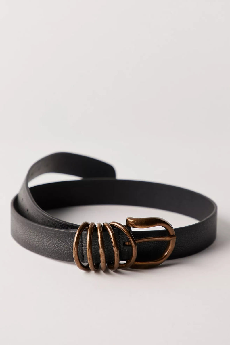 Free People Rori Leather Belt - Black