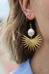 Stevie Statement Earrings - Natural Pearls