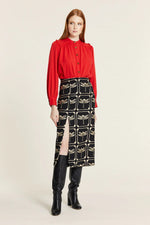 Pepaloves Falda Tubo Bordado - Dragonfly