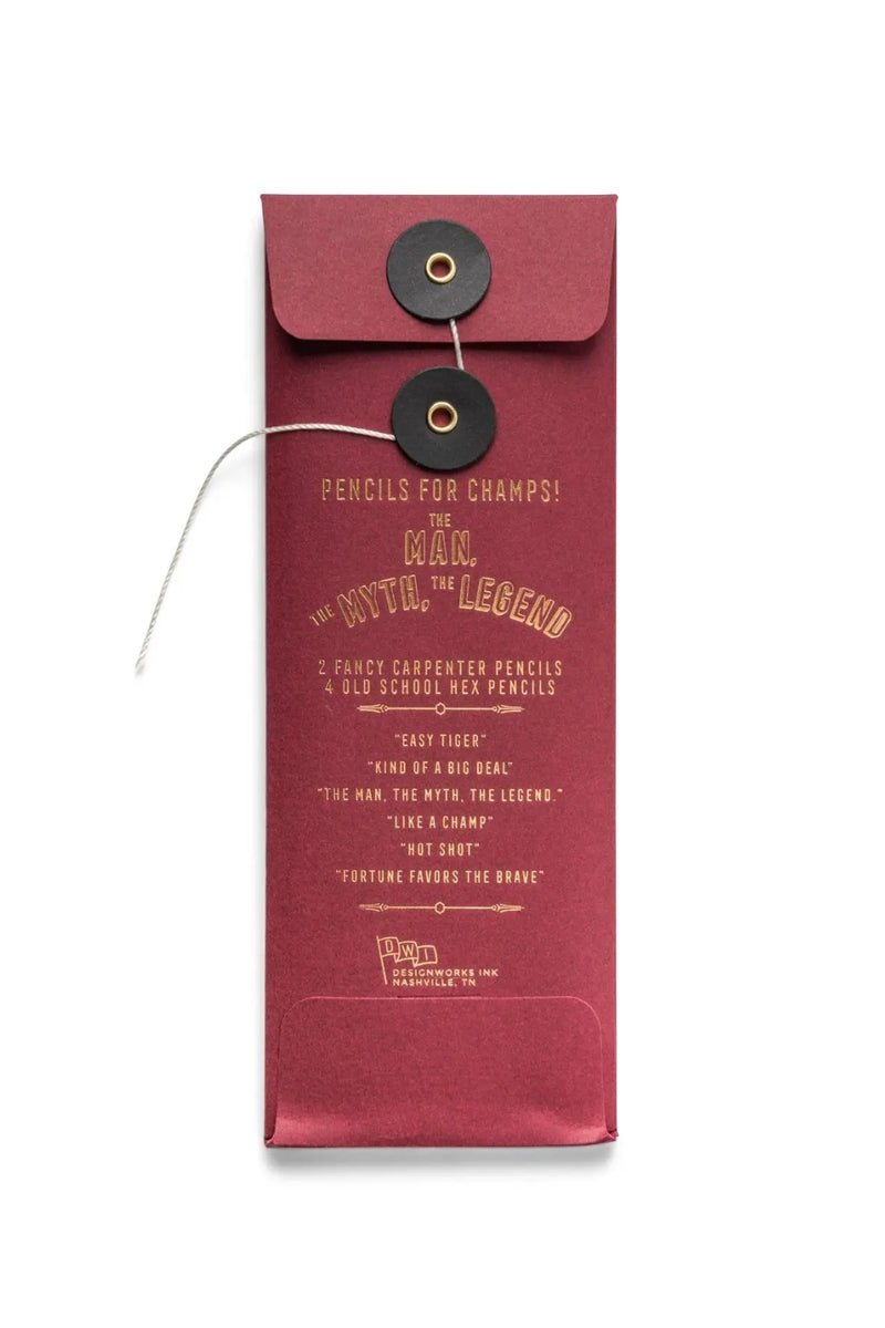 Designworks Ink Pencil Set of 6 - The Man, The Myth, The Legend
