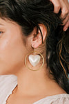 Pearl Heart Earrings