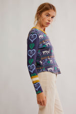 Free People Blissful Layering Tee - Navy Combo