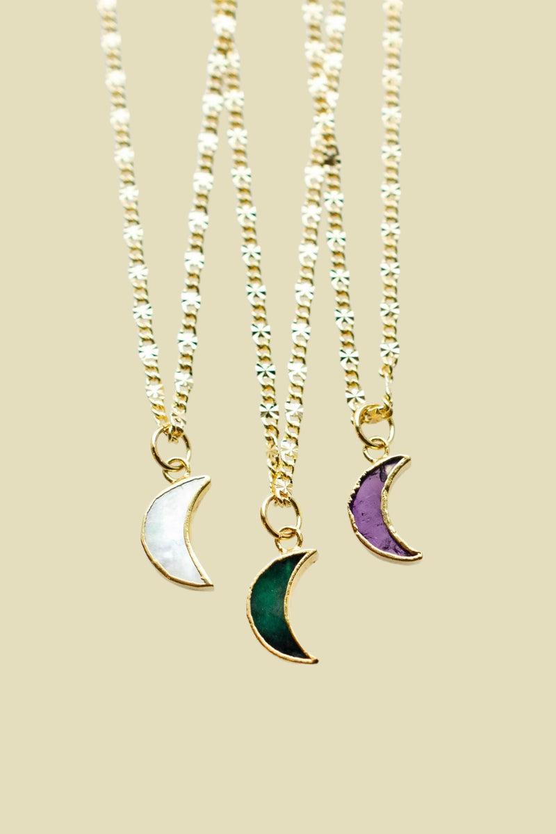 Moon Gemstone Pendant Necklace