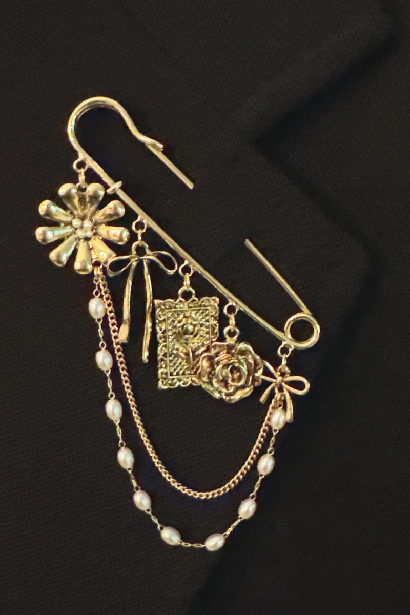 Floral Ribbon Pin Brooch