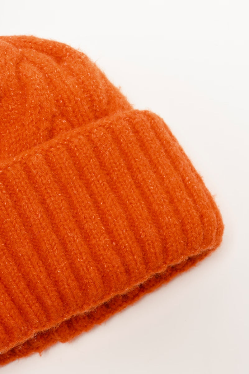 Free People Coast Line Beanie - Electric Orange
