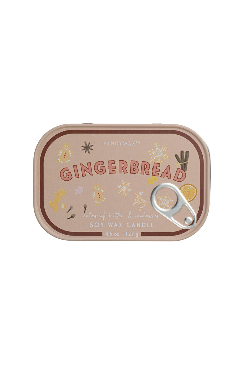 Paddywax 4.5 oz Bistro Printed Tin - Gingerbread