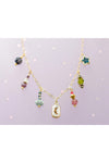 Colorful Beaded Charm Necklace Pearl Moon