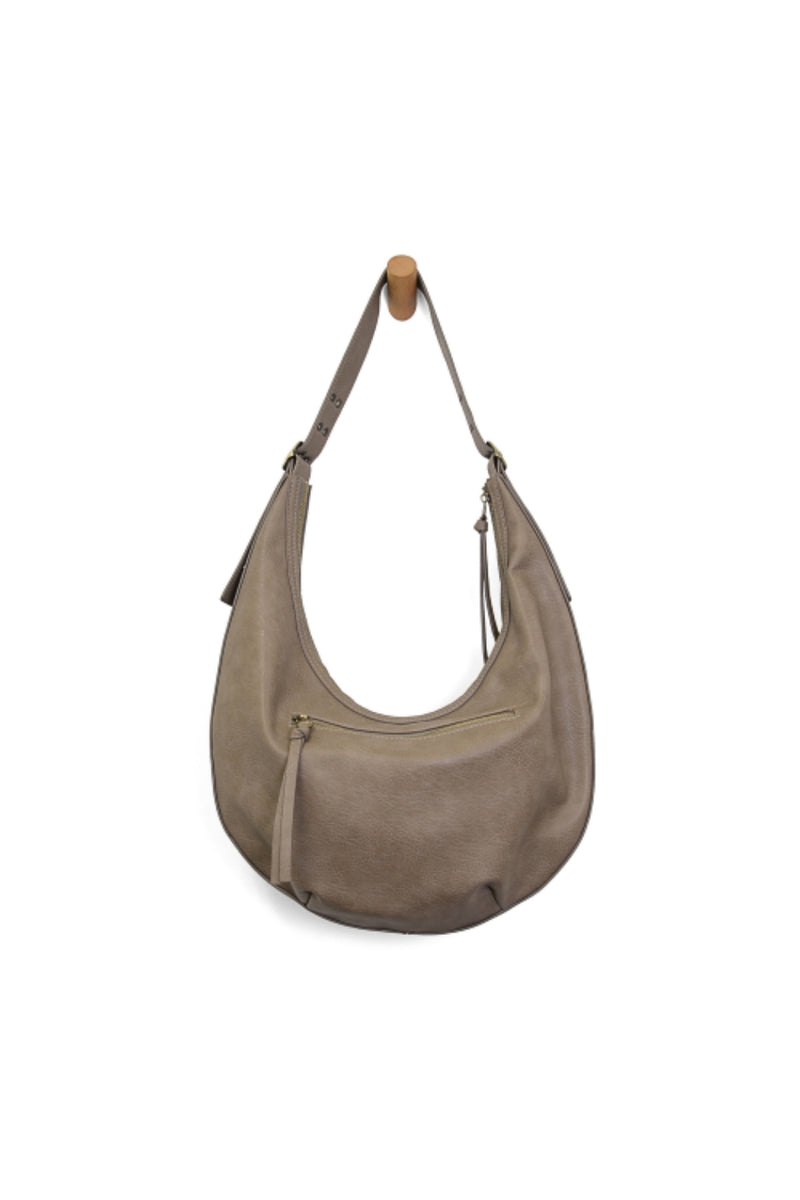 Nadia Buck Large Hobo Bag - Taupe Grey