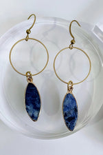 Ashley Earrings - Sodalite & Brass