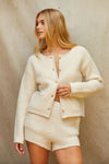 Sandy Boucle Knit Jacket Cream