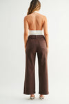 Just Black Denim Patch Pocket Wide Leg - Dark Brown