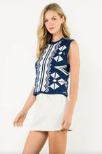 Jackie Sleeveless Sweater - Navy