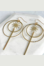 Star Orbit Brass Earrings