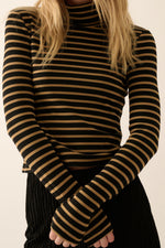 Claire Jersey Knit Mock-Neck Top