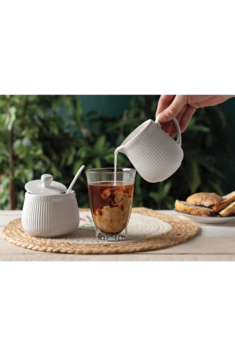 White Speckled Sugar Pot