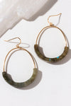 Luna Norte Stone Arc Earrings - Labradorite