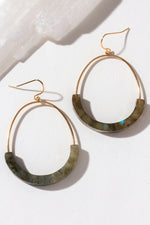 Luna Norte Stone Arc Earrings - Labradorite