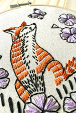 Hook, Line, and Tinker Embroidery Kit - Fox in Phlox