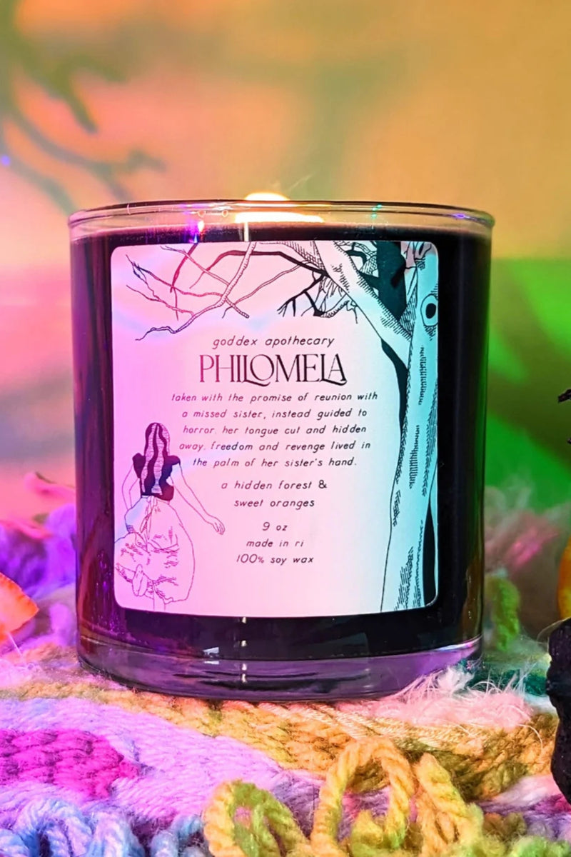Goddex Apothecary Philomela Soy Candle | Forest Air & Oranges