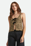 Brixton Magnolia Tie Top - Brown Cheetah
