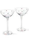 Polka Dot Confetti Stemmed Martini Glass