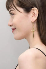Ravenstone Dagger Earrings - Gold