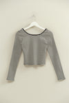Mikey L/S Stripe Top - White + Black