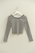 Mikey L/S Stripe Top - White + Black