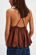 Free People Sunny Daze Cami - Chocolate