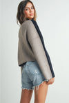 Althea Two-Toned Sweater - Black & Taupe