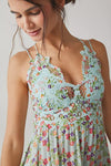 Free People Adella Mini Slip - Blue Sky Combo