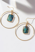 Luna Norte Stoney Hoop Earrings - Labradorite