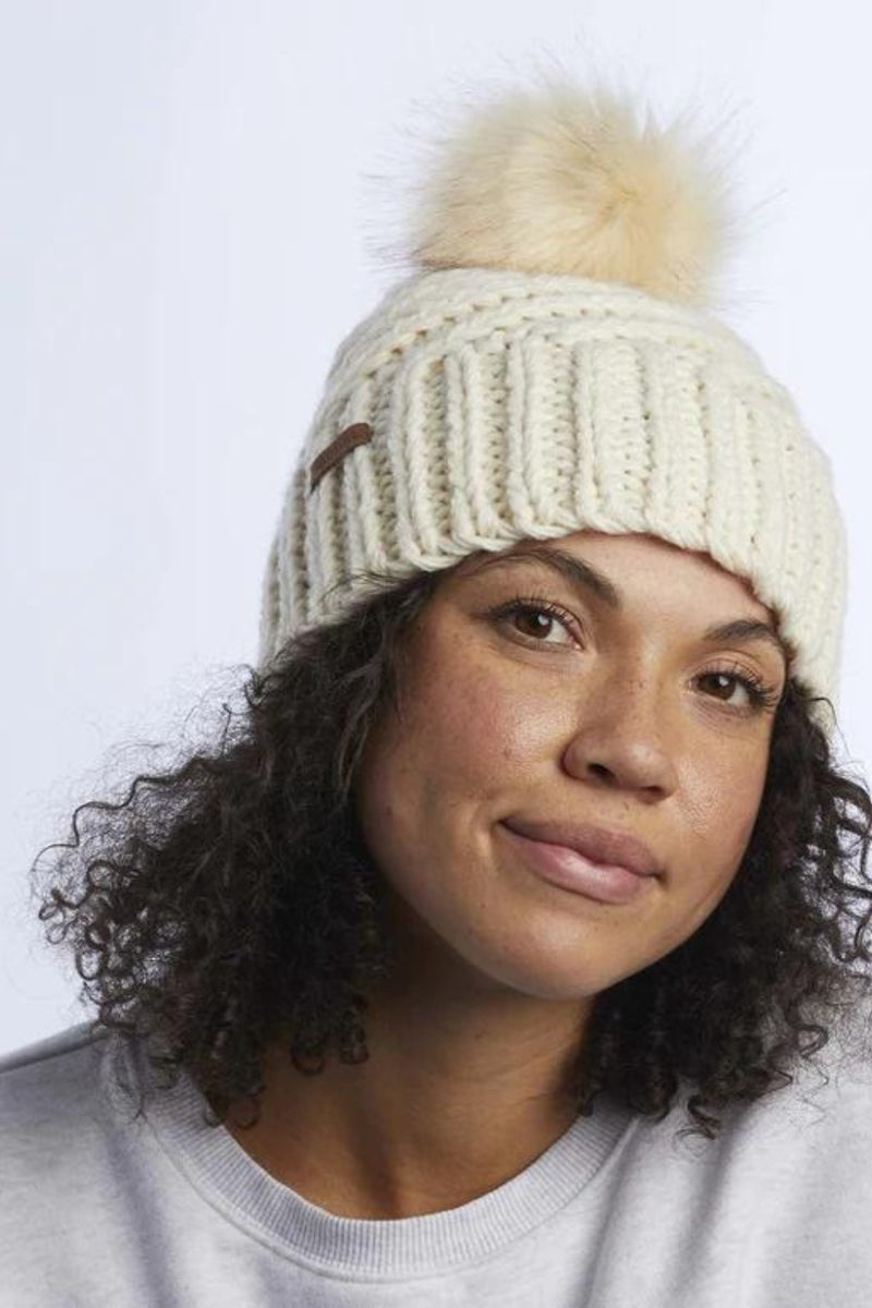 Coal Maizy Knit Pom Beanie - Cream