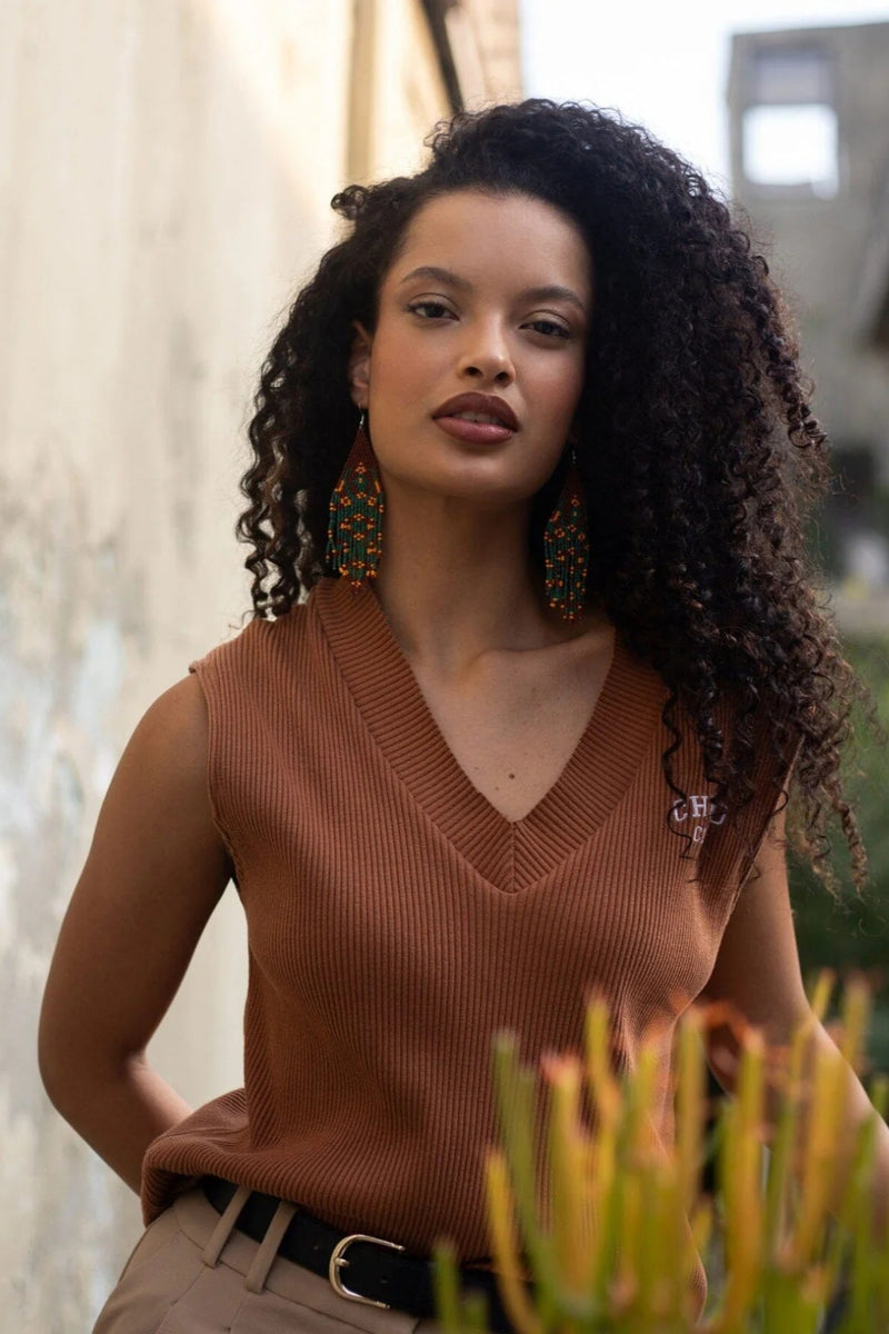 Autumn Leaf Beaded Earring