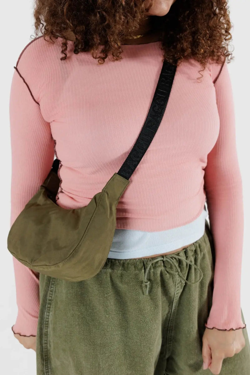Baggu Small Nylon Crescent Bag - Seaweed