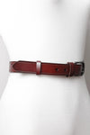 Petal Design Leather Belt Brown