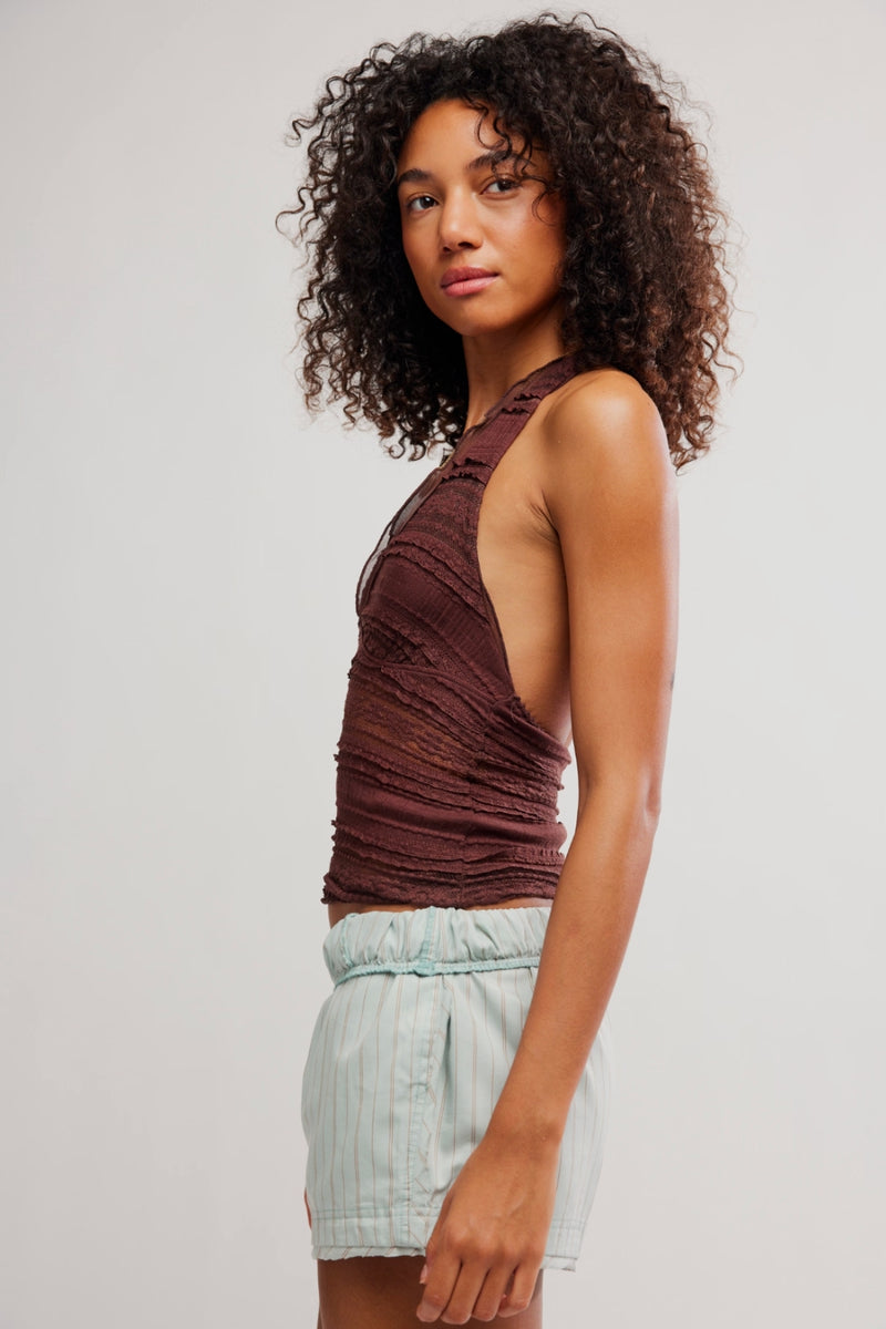 Free People Flirty Frills Halter - Painted Chocolate – Queen of