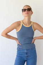 Tanner Ringer Tank - Muted Blue