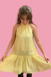 Ingrid Halter Dress - Yellow Stripe