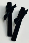 Velvet Bar Knot Hair Clips Black