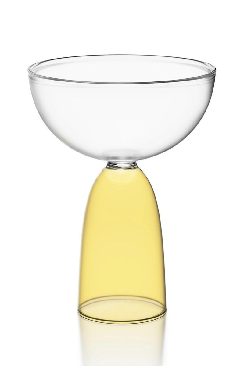 Mamo Coupe Glass - Clear + Yellow