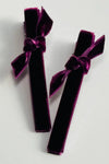 Velvet Bar Knot Hair Clips Deep Purple