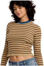RVCA Bond Stripe Long Sleeve - Sand Dune