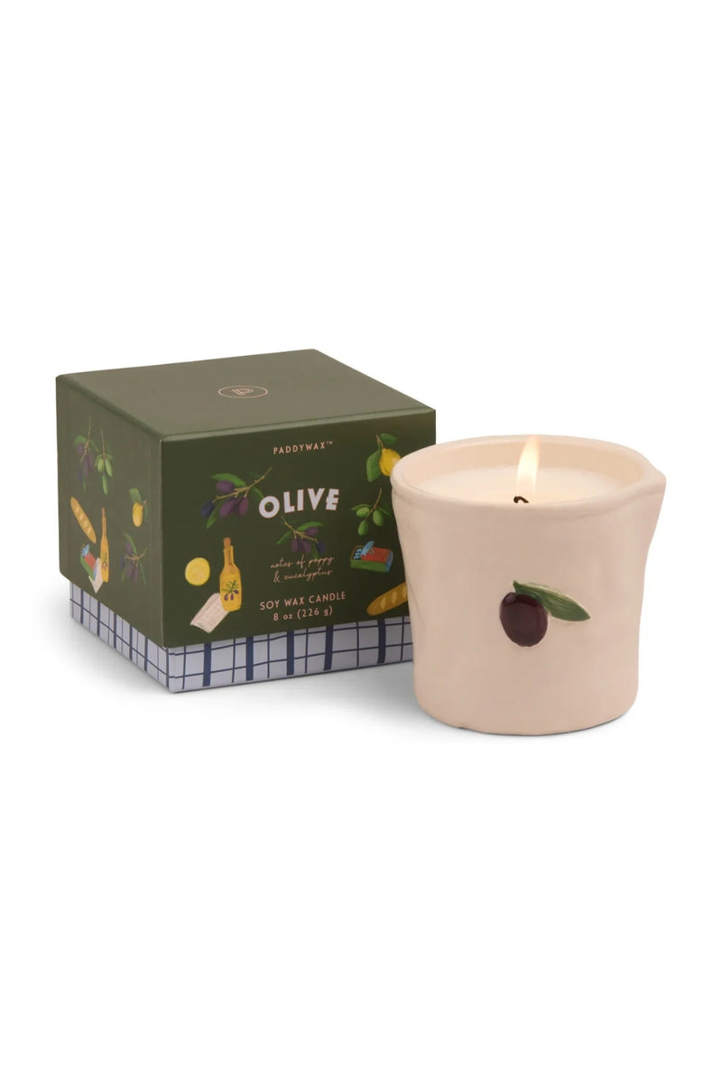 Bistro 8oz Ceramic Candle Olive (Fig & Olive)