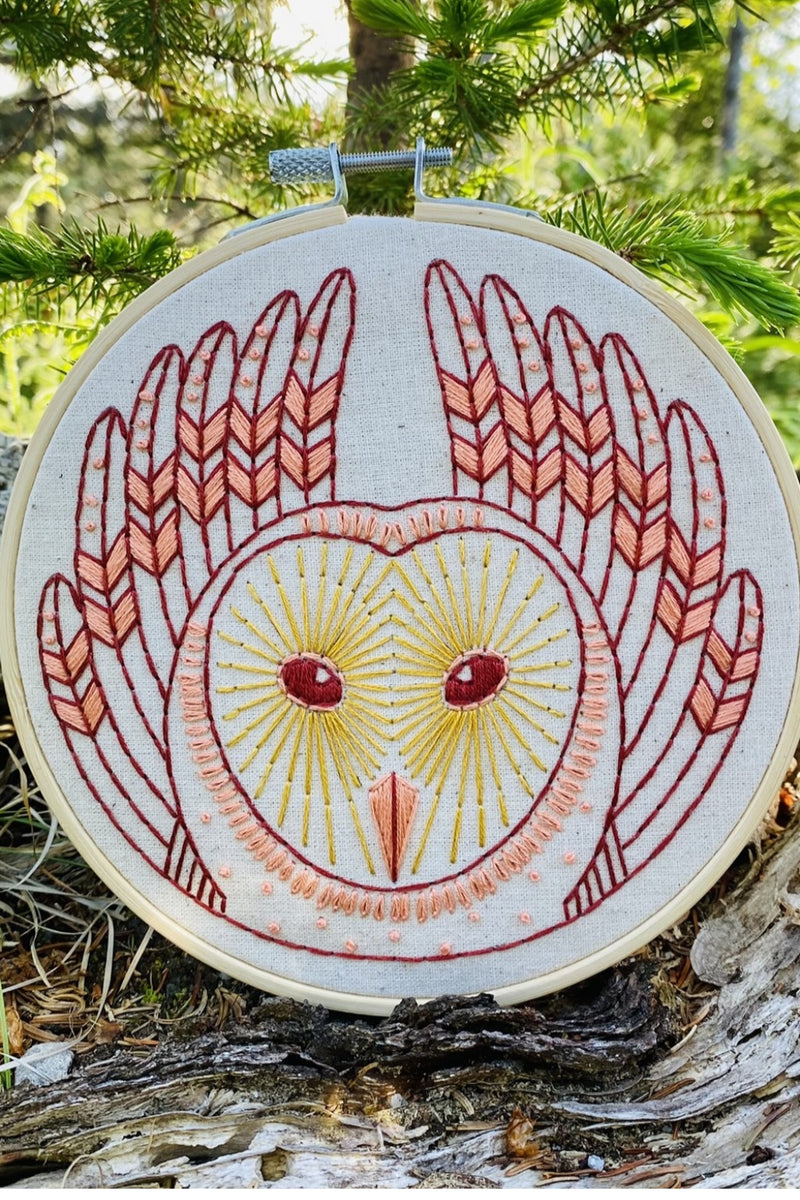 Hook, Line, and Tinker Embroidery Kit - Barn Owl