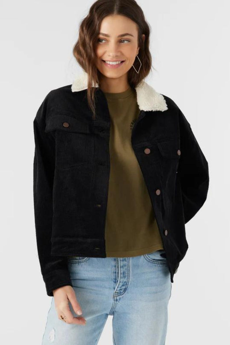 Corduroy and faux shearling trucker jacket best sale